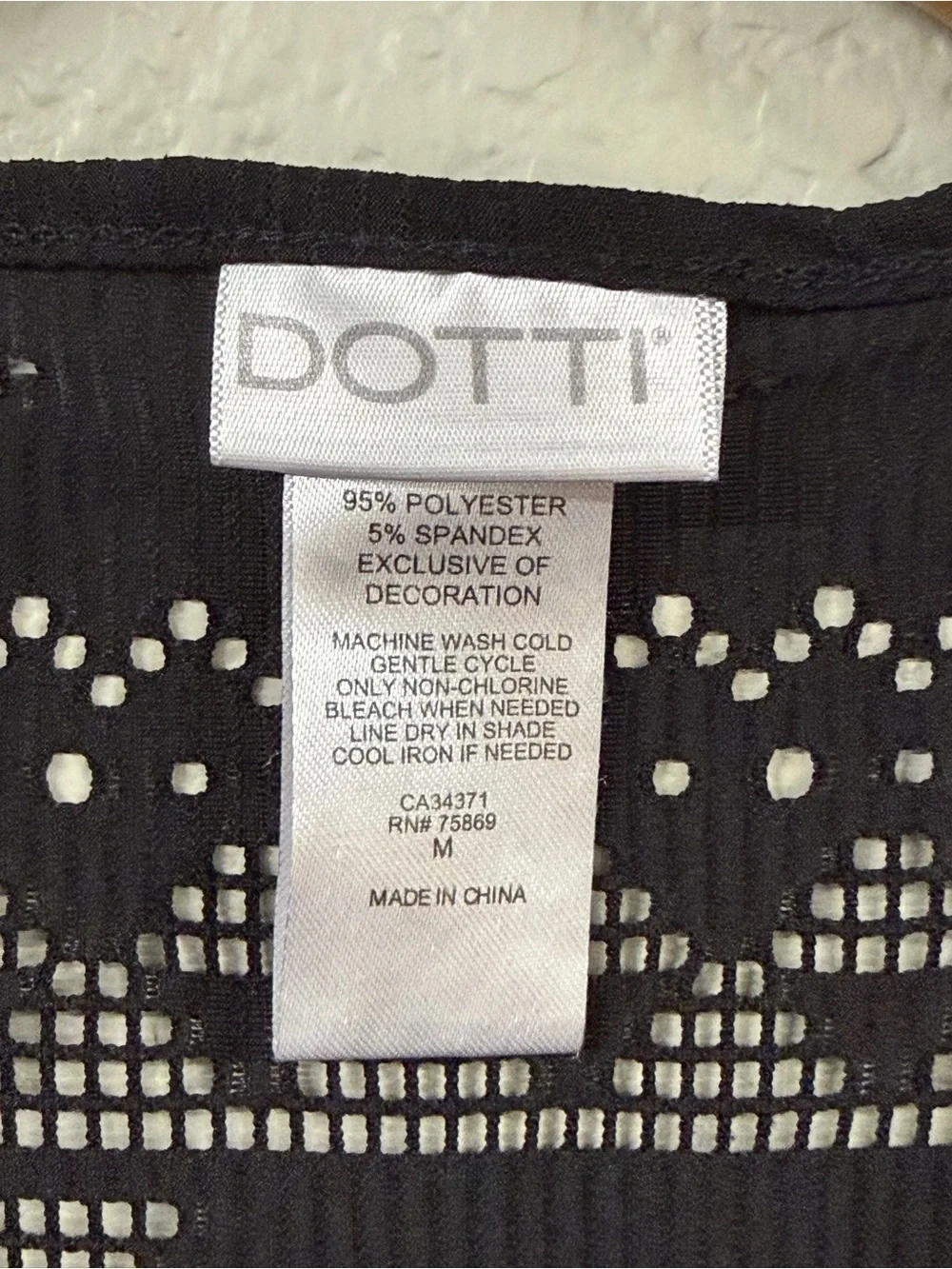 Dotti Black Eyelet Kimono Cover-Up